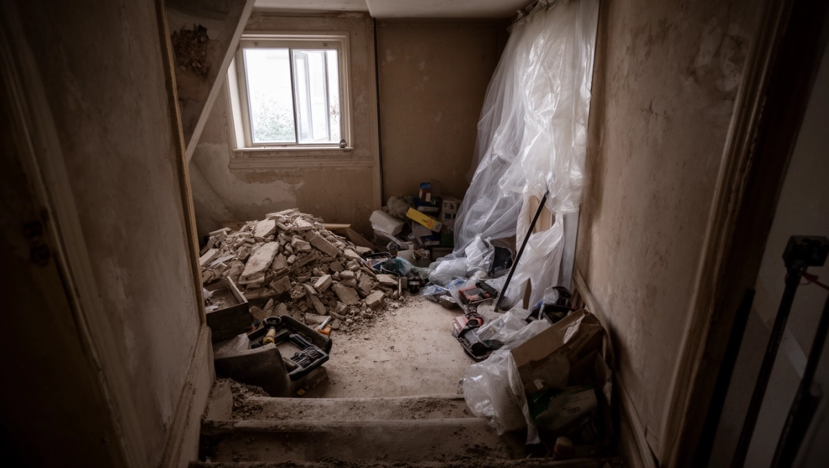 Remont mieszkania a bałagan na klatce schodowej